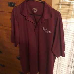 Earlham College polo, burgundy, XL